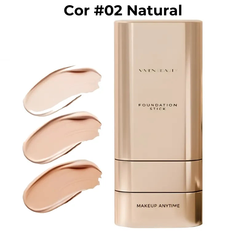 Corretivo Base Stick Coreano 2 em 1 – Cobertura Perfeita 100% Natural Efeito Matte