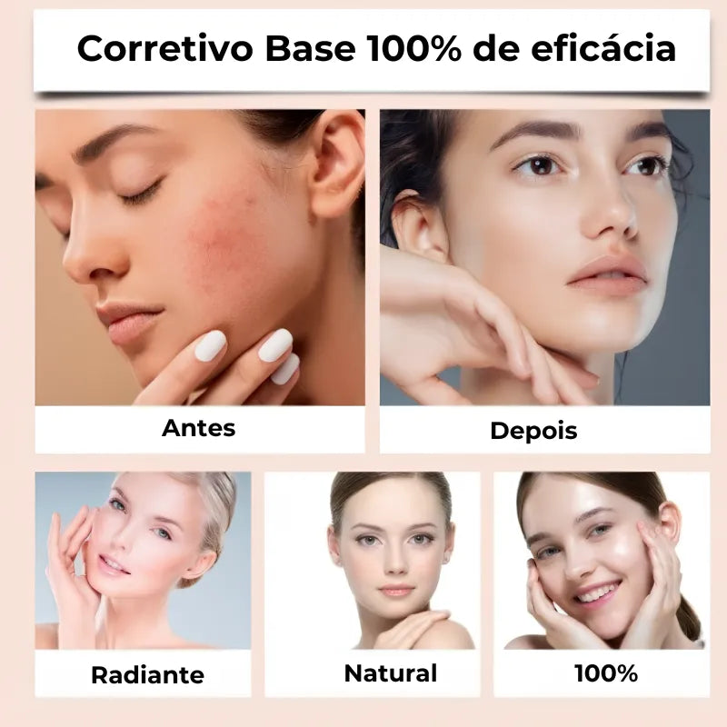 Corretivo Base Stick Coreano 2 em 1 – Cobertura Perfeita 100% Natural Efeito Matte