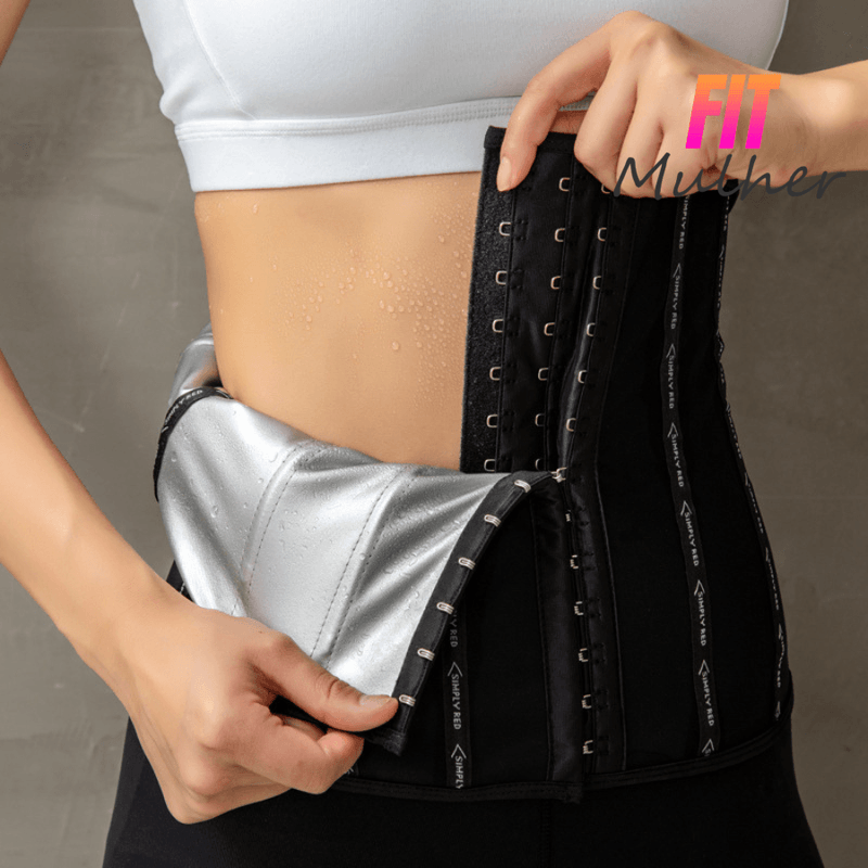 Cinta Modeladora Efeito Sauna -  FIT MULHER Modela Cintura, Queima Calorias, Barbatanas de Aço